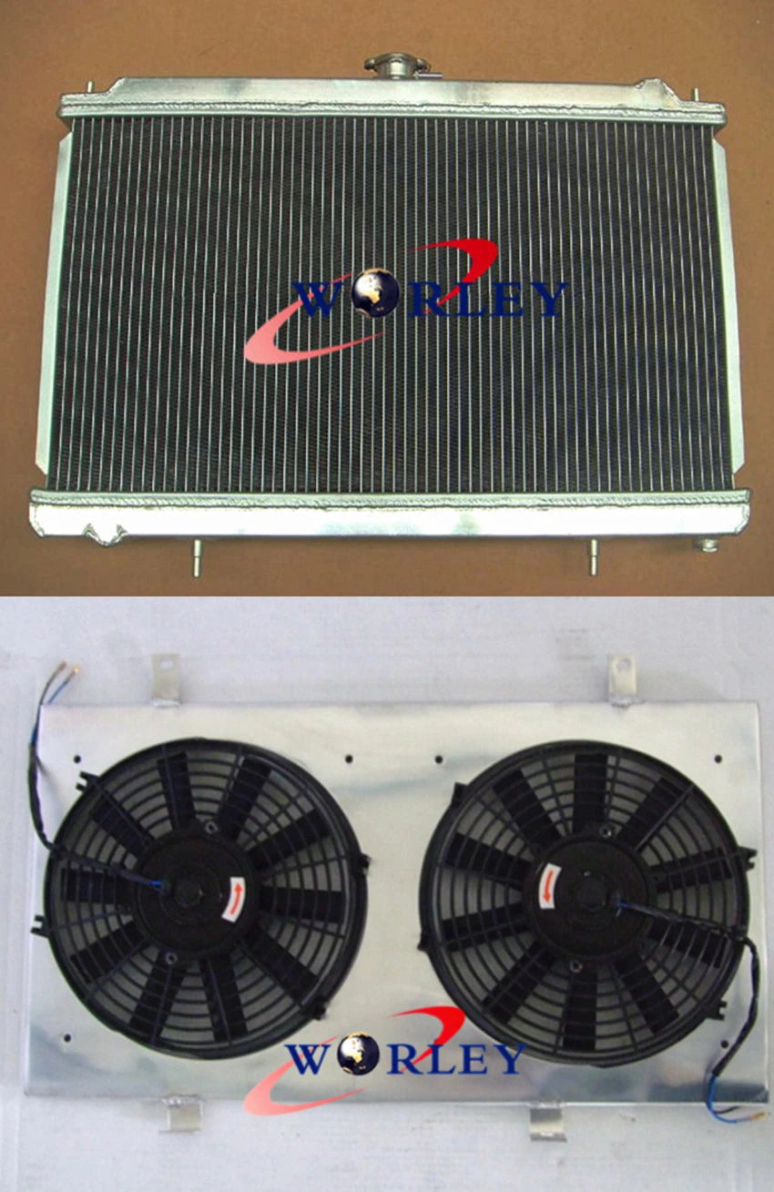 3-Row Aluminum Radiator with Fan Shroud for Nissan Silvia S14 S15 (1995–2002)