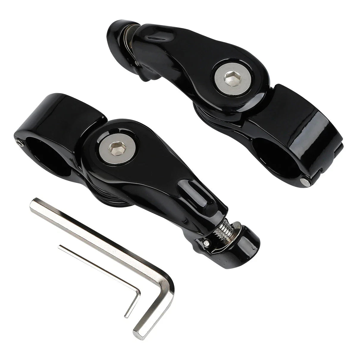 1-1/4" Black Short Angled Highway Engine Guard Foot Pegs for Harley