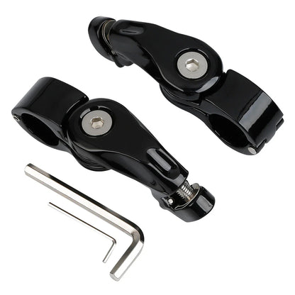 1-1/4" Black Short Angled Highway Engine Guard Foot Pegs for Harley