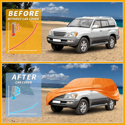 Waterproof Car Cover for Lexus LX (All Weather, Orange, Zipper)