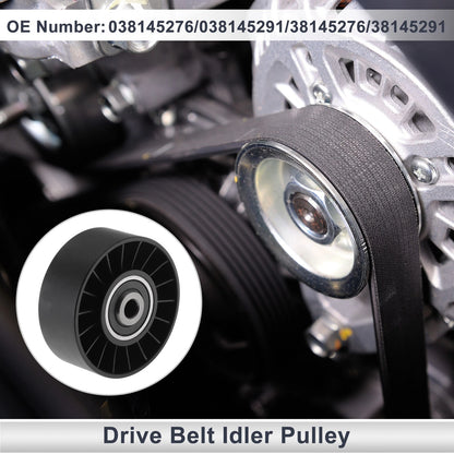Drive Belt Idler Pulley for Volkswagen Beetle (1998–2004) No. 038145276 Plastic Black