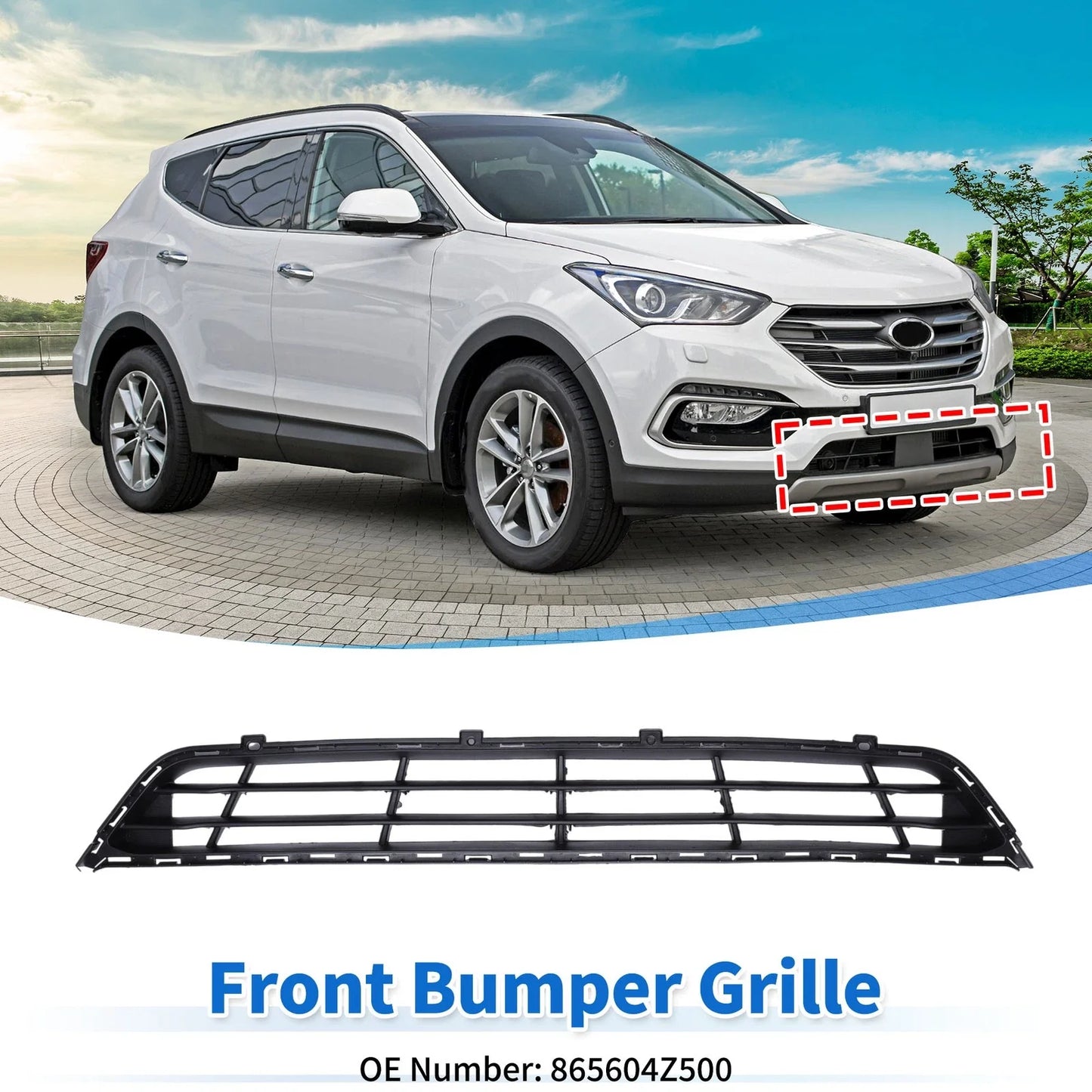 Lower Front Bumper Grille for Hyundai Santa Fe (2017-2018)