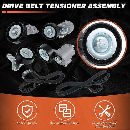 Drive Belt Tensioner Idler Pulley Kit for VW Golf Jetta Rabbit (2006–2010)