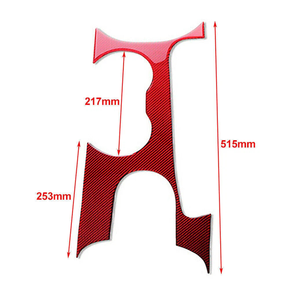 Red Carbon Fiber Gear Shift Panel Cover Trim for Ford Mustang (2015-2019)