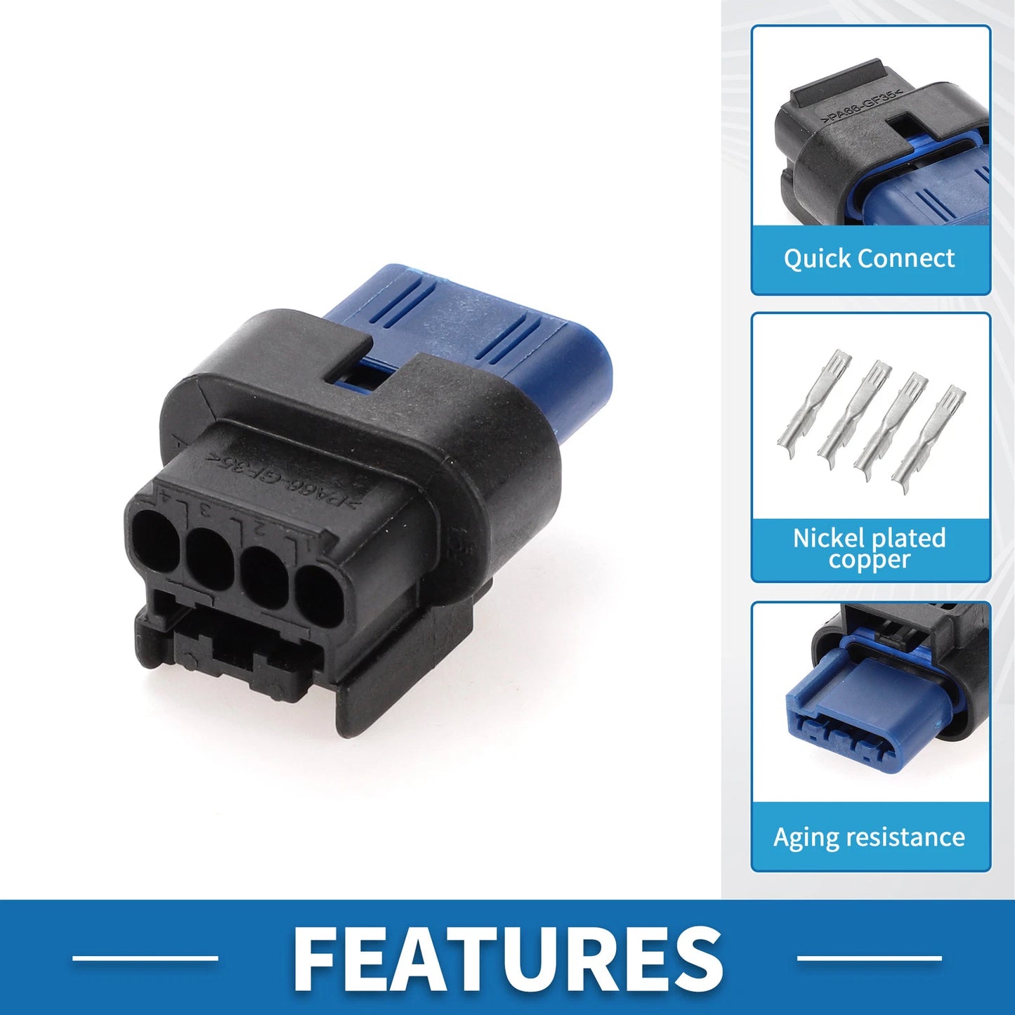 Intake Air Temperature Sensor Connector Plug for Ford (No.CU2Z14S411AYA)