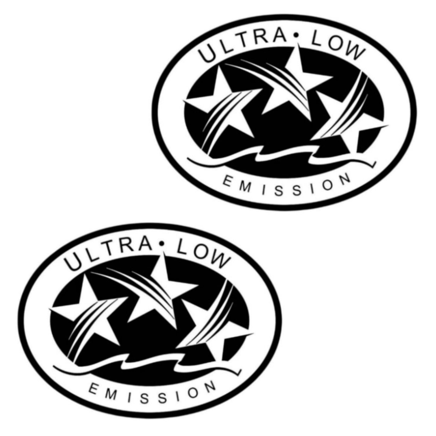 Set of 2 Ultra Low Emission Outboard Stickers for California DOT