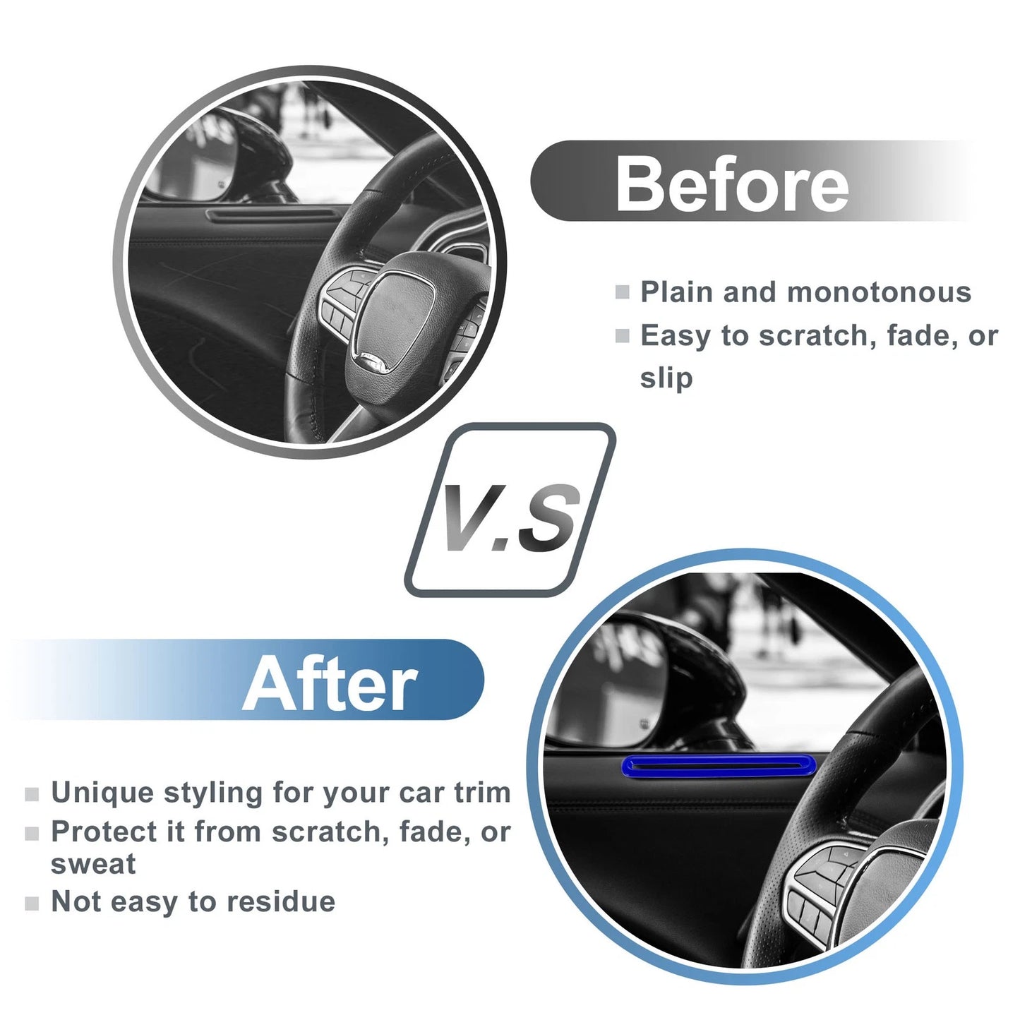 2Pcs Air Condition Outlet Vent Trim Cover for Dodge Challenger (2015–2023) Blue