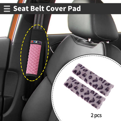 Set of 2 Purple Seat Belt Cover Pads for Universal Fit (26cm)