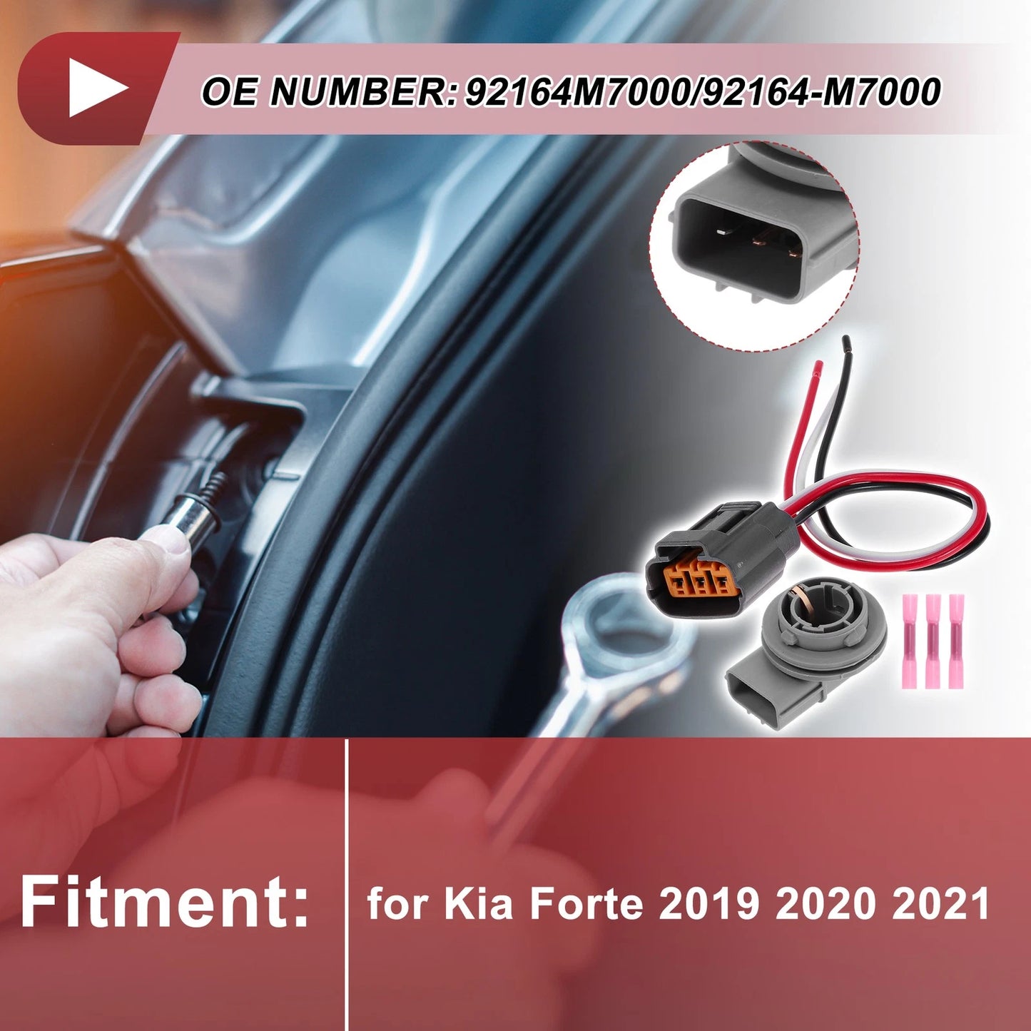 Turn Signal Light Socket Wiring for Kia Forte (2019–2021) No. 92164M7000