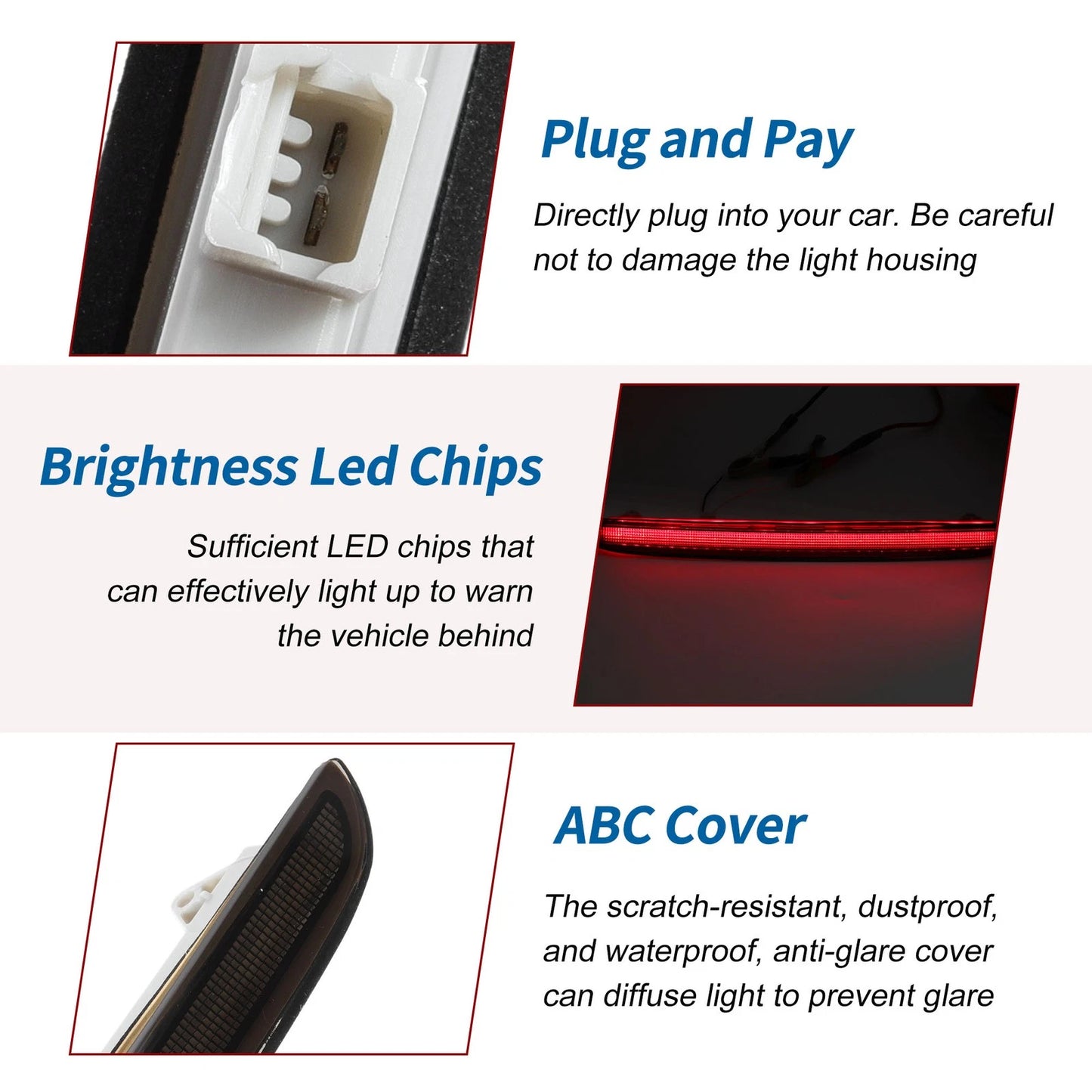 Black LED Third Brake Light for Audi A3 S3 RS3 8P (2004–2013) No. 8P4945097A