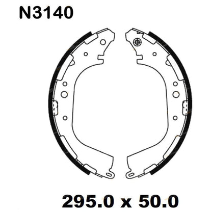 Rear Drum Brake Lining Shoe Set for Navara D21 D22 (1989 - 2014) Ute Pads