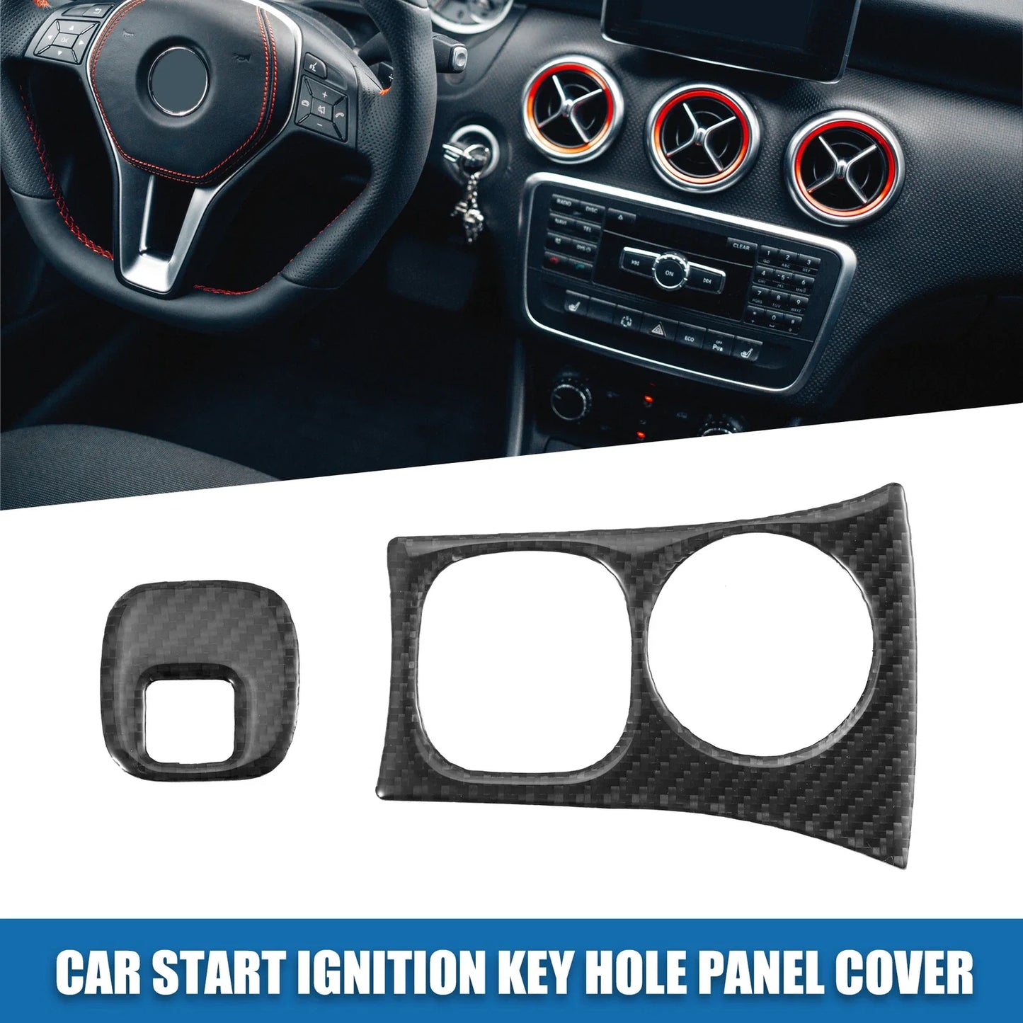 Ignition Key Hole Panel Covers for Chevy Corvette C5 Black (1997-2004)