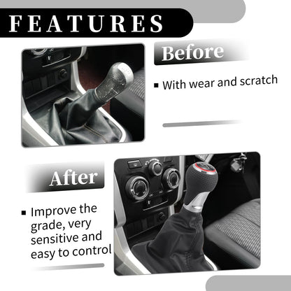 6 Speed Manual Gear Shift Knob with Dust Cover for Audi A6 (2004–2008)