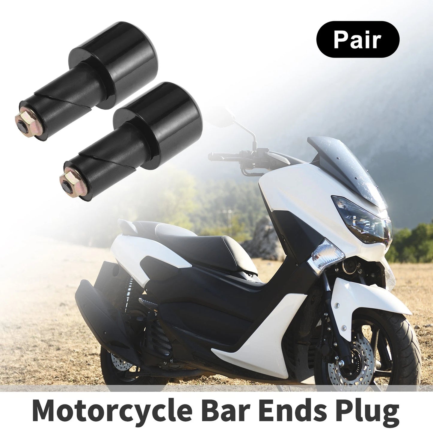 1 Pair Iron Rubber Handlebar Grip End Plug for Honda CB500 (2013–2023)