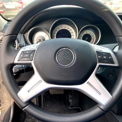 Chrome Steering Wheel Trim Cover for Mercedes W204 W212 W218 C218 (2011–2014)