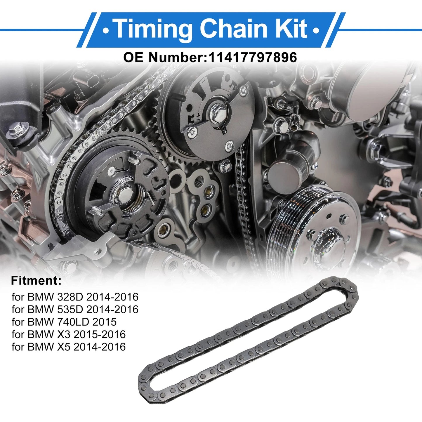 Timing Chain Kit for BMW 328D, 535D (2014–2016) No. 11417797896