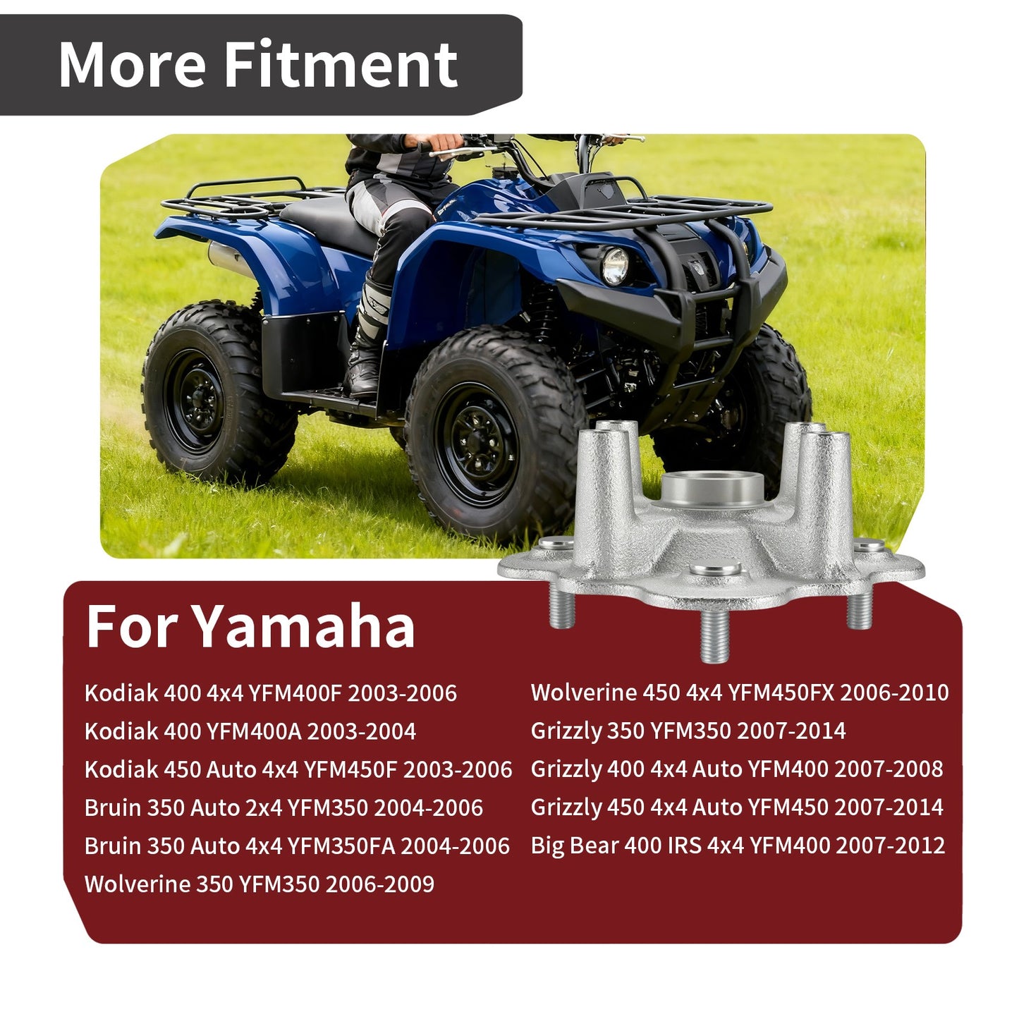 Front Wheel Hub for Yamaha Kodiak 450 (2003–2006)