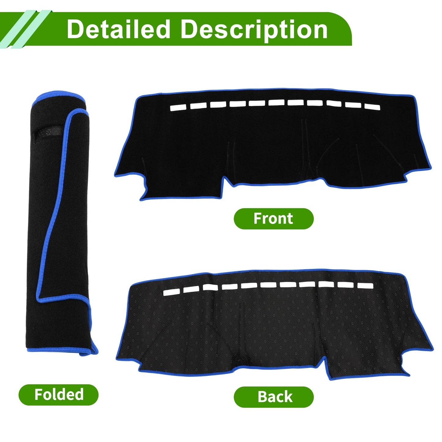 Dashboard Cover for Suzuki Jimny (JB23 JB33 JB43) Black Blue Polyester