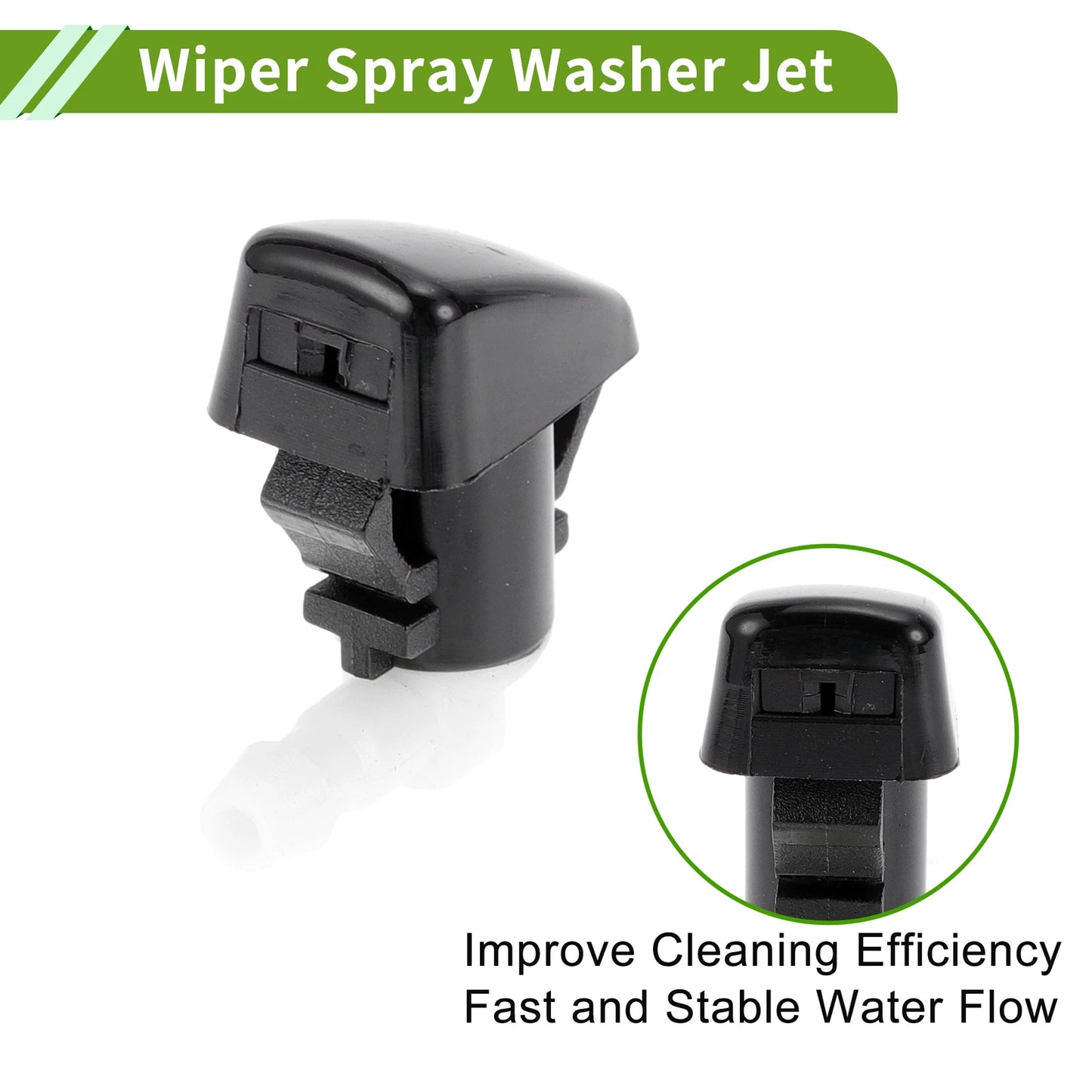 Windshield Washer Nozzle Set of 2 with Y Hose Connector for Ford Edge (2007–2011)