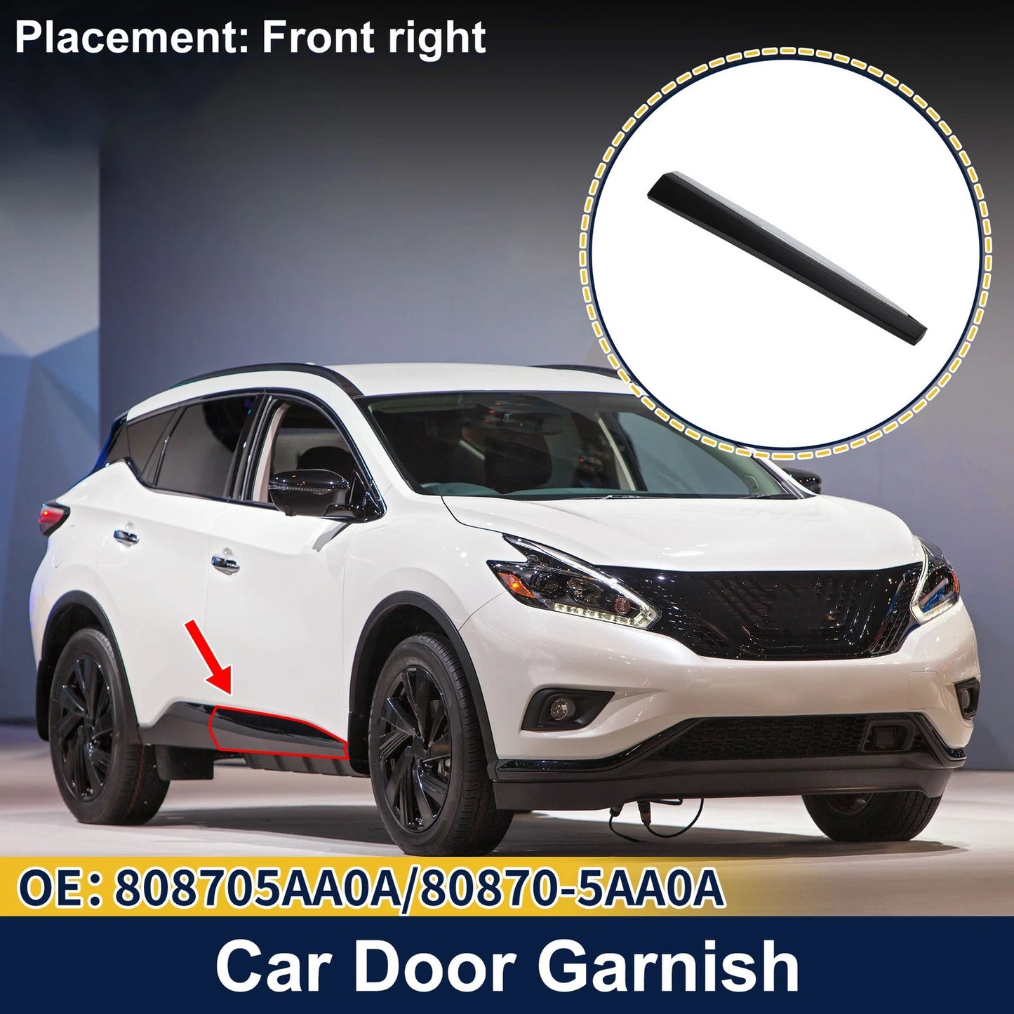 Door Side Lower Trim Front Right No. 808705AA0A for Nissan Murano (2015–2021)