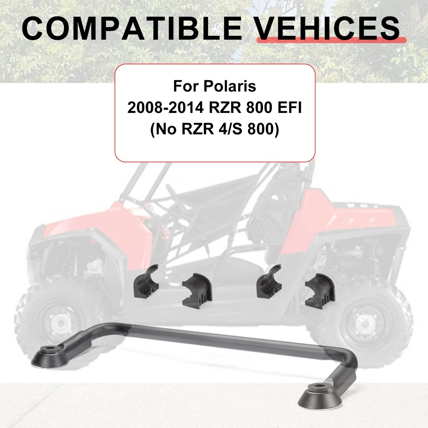 Rear Stabilizer Sway Bar with Bushings for Polaris RZR 800 (2008–2014)
