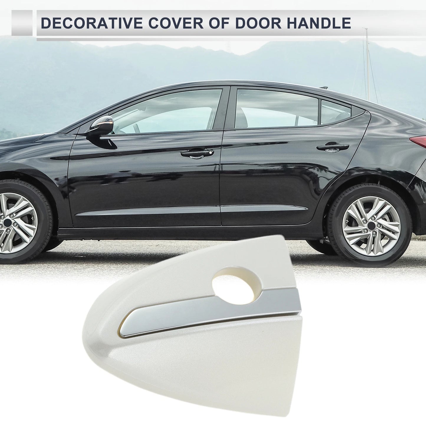 Front Left Door Handle Lock Cylinder Cover for Toyota Corolla (2014–2018) White
