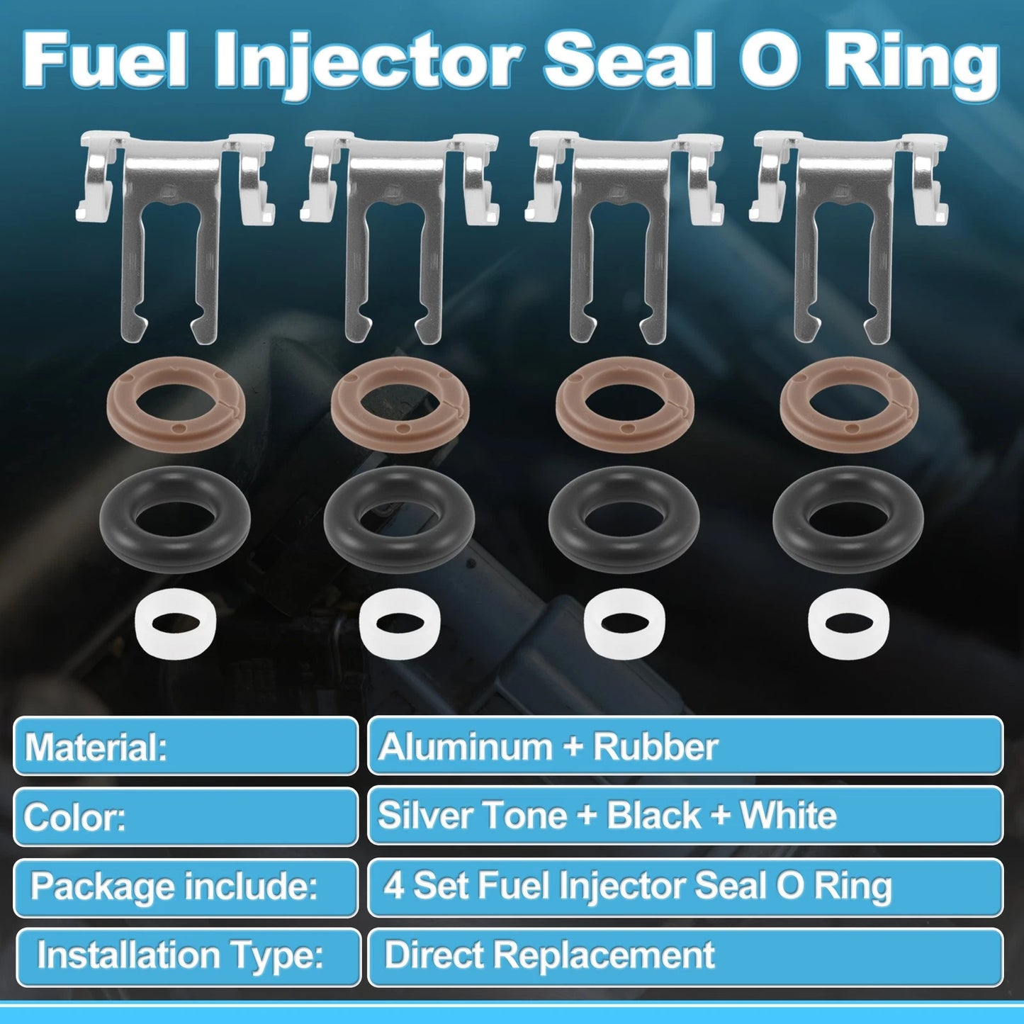 Set of 4 O-Ring Rebuild Repair Kit A2710720043 for Mercedes-Benz W204 (2007–2014)