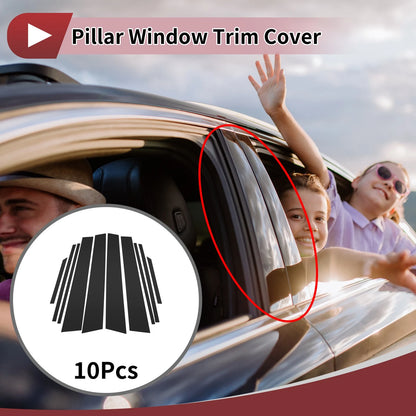 10 Pcs Door Pillar Window Trim for Toyota Corolla Cross (2020–2022) Black