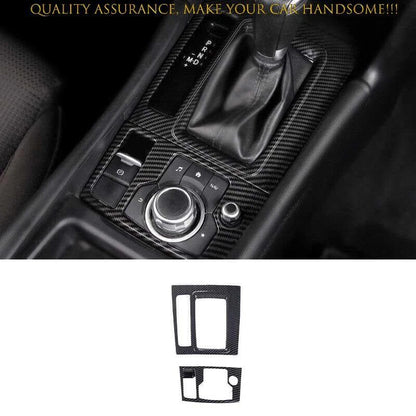 Carbon Fiber Center Console Gear Shift Frame Trim for Mazda 3 Axela (2017–2018)