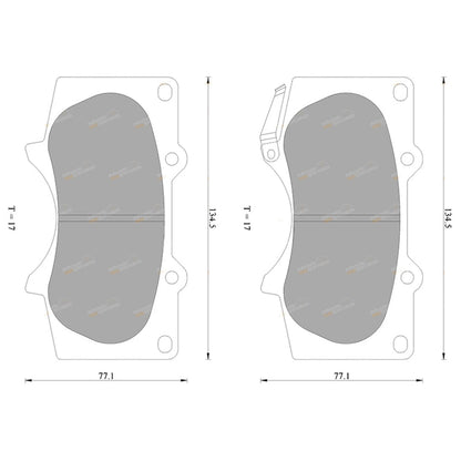 Set of 4 Disc Brake Pads for Mitsubishi Pajero (2006–2010) 4x4