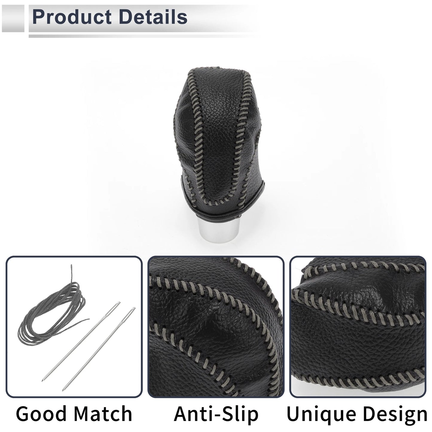 1 Pc Gear Shift Knob Cover for Subaru Impreza (2017-2023) Pebbled Black Grey