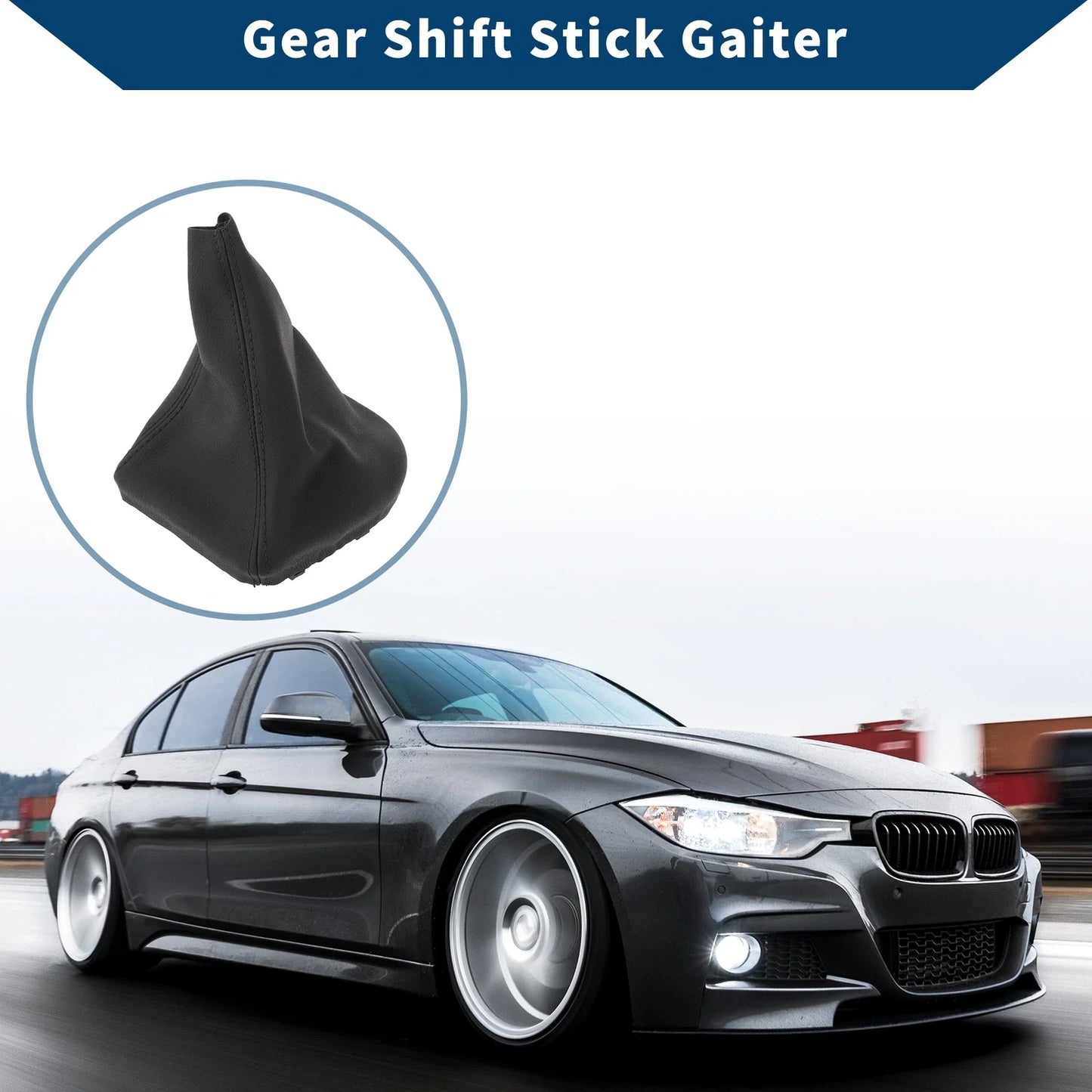 Gear Shift Gaiter Black Leather for BMW E60 E61 (2004-2008)