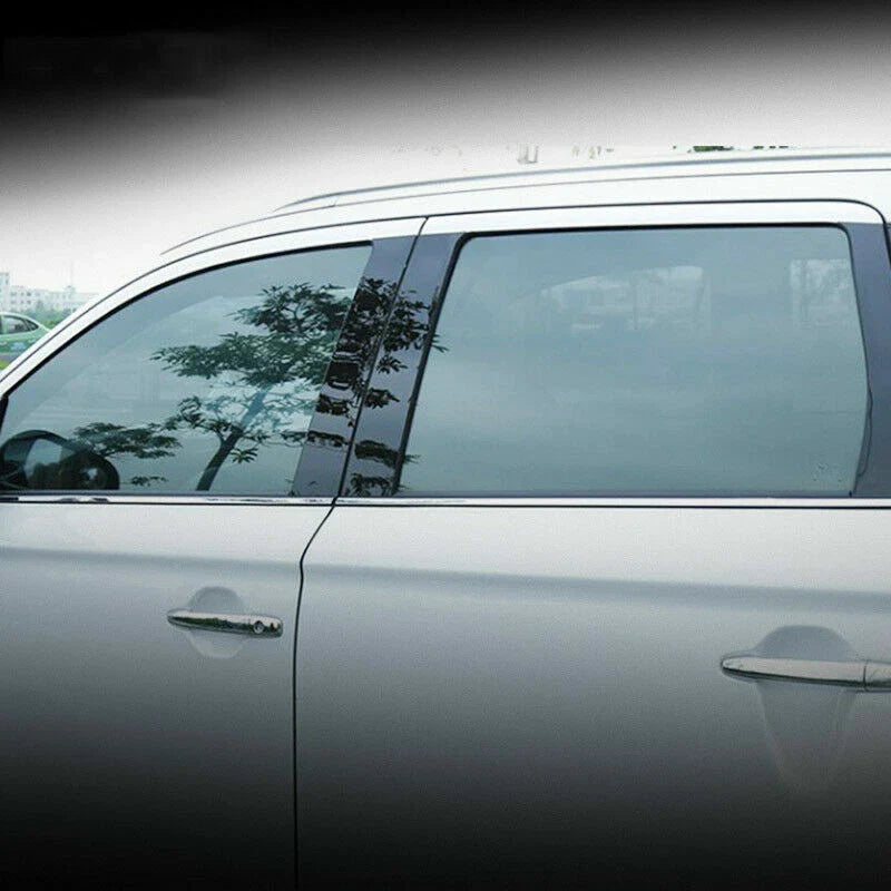 6x Black Door Pillar Post Cover Trim for Mitsubishi Outlander (2013–2019)