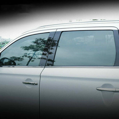 6x Black Door Pillar Post Cover Trim for Mitsubishi Outlander (2013–2019)