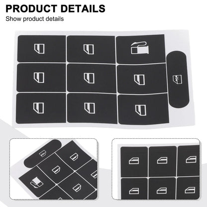Sticker Set Black Overlay for Window Buttons Golf V Passat