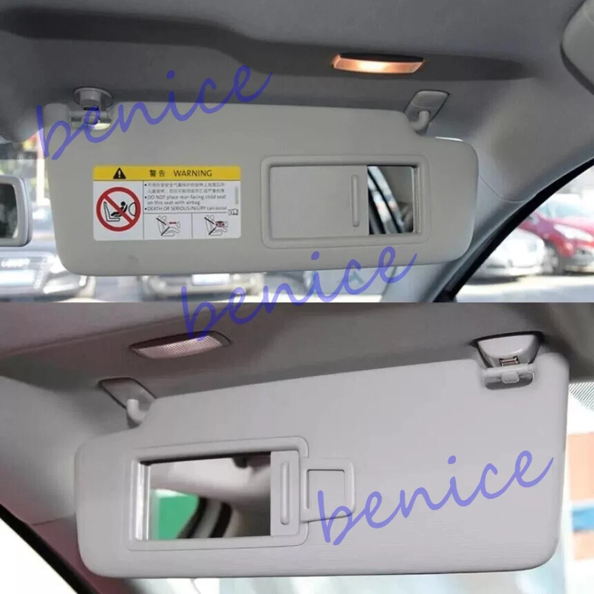 Pair Front Sun Visor Panel Makeup Mirror for Jetta Golf MK7 T-Cross Passat B8