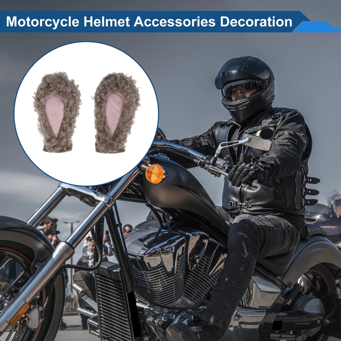 Plush Sticker Set for Motorcycle Helmet Accessories
