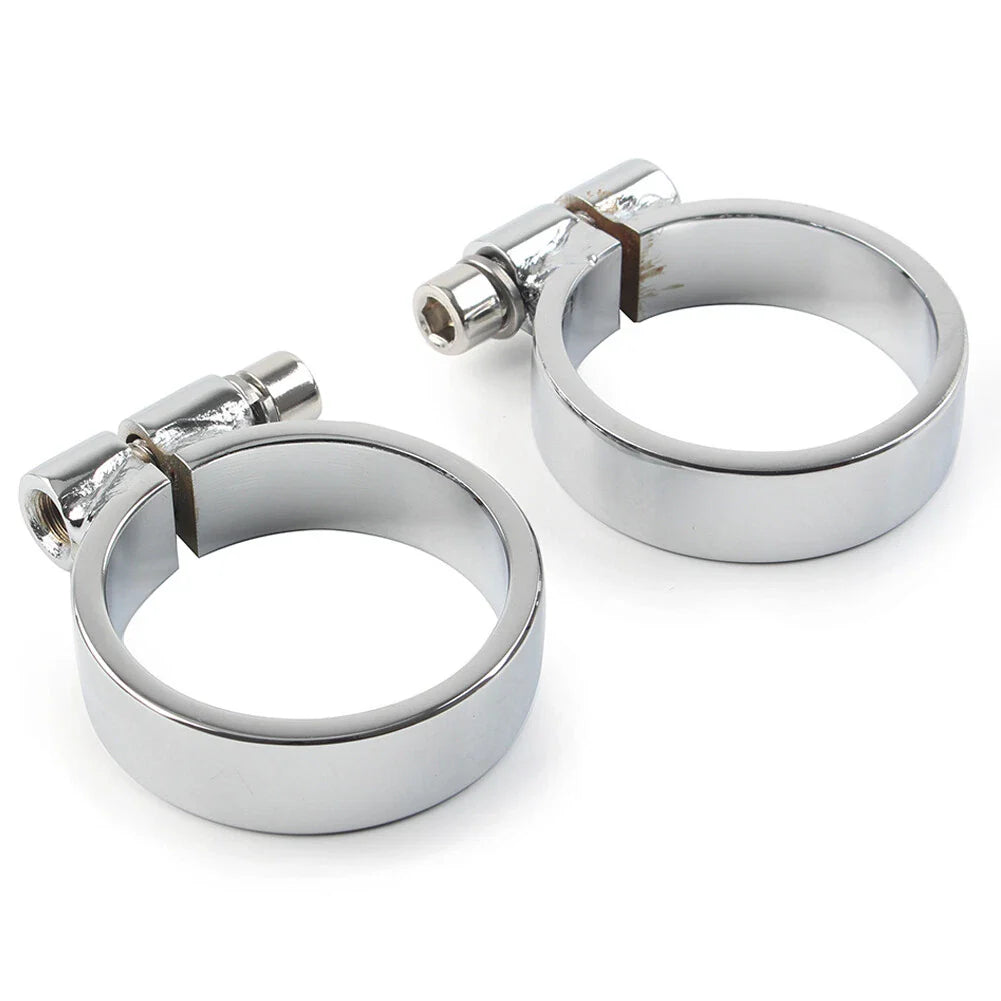 Chrome Exhaust Port Clamps for Harley XL Ironhead Sportster 1000 (1957-1985)