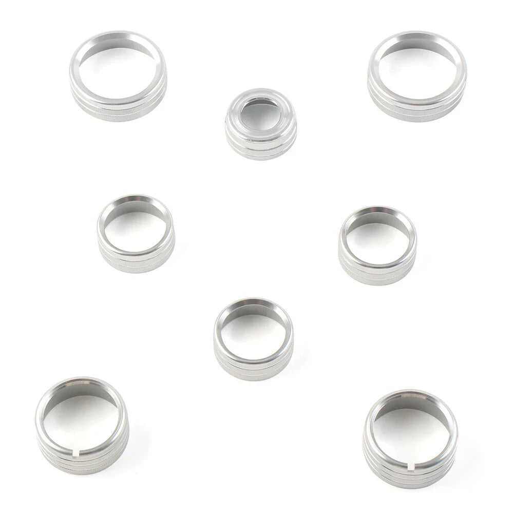 8x Air Conditioner Switch Knob Trim Silver for GMC Sierra (2014-2018)