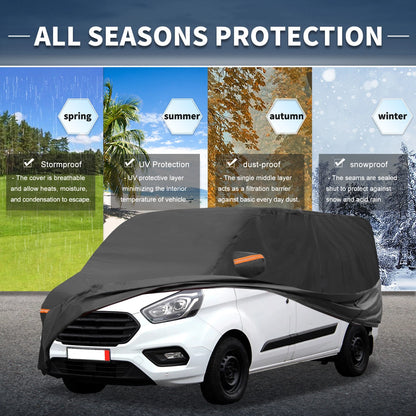 Waterproof Car Cover for Ford Transit (2014–2023) with Driver Door Zipper