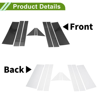 10pcs Door Pillar Window Trim for Dodge Grand Caravan (2008–2020) Carbon Fiber