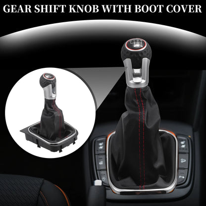 6 Speed Manual Shift Knob with Boot Cover for VW Golf 5 (2003–2008) Faux Leather