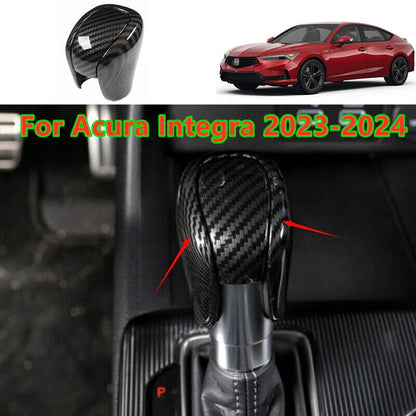 Carbon Fiber / 2 x Console Gear Shift Knob Trim Cover for Acura Integra (2023–2024)