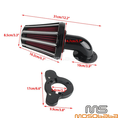 Black Air Filter Cleaner Intake Kit for Harley Sportster XL (2007-2012)