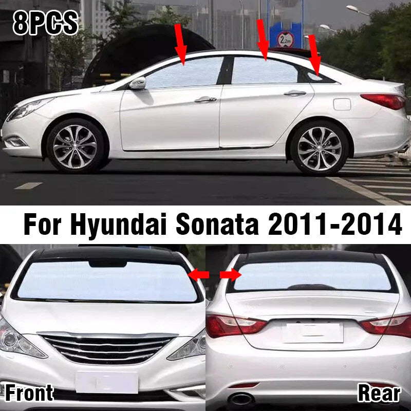 8X Front Side Rear Window Windshield Privacy Sunshade for Hyundai Sonata (2011–2014)