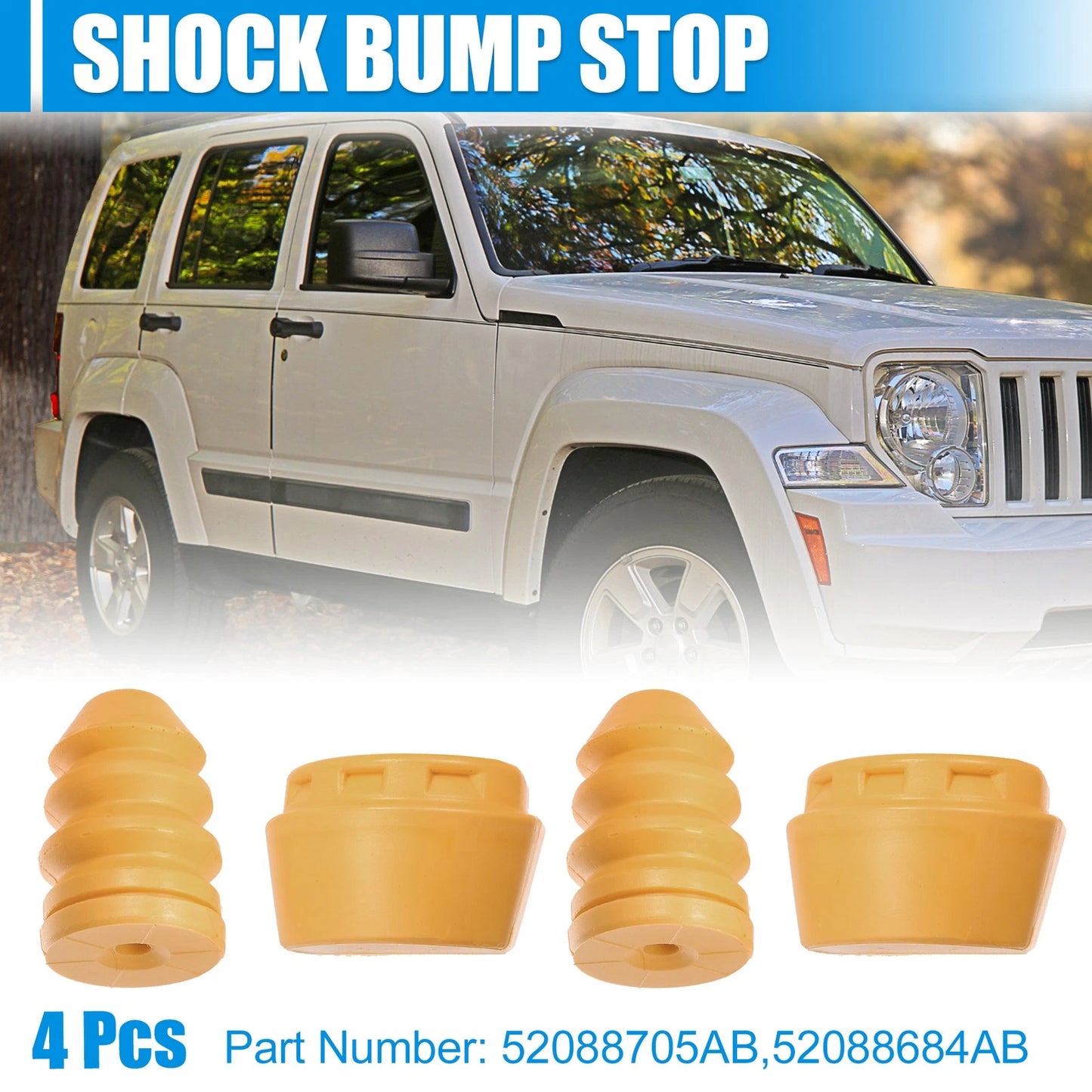 Set of 4 Front Bumper Step Bumpers 52088705AB 52088684AB for Jeep Liberty (2002–2007)