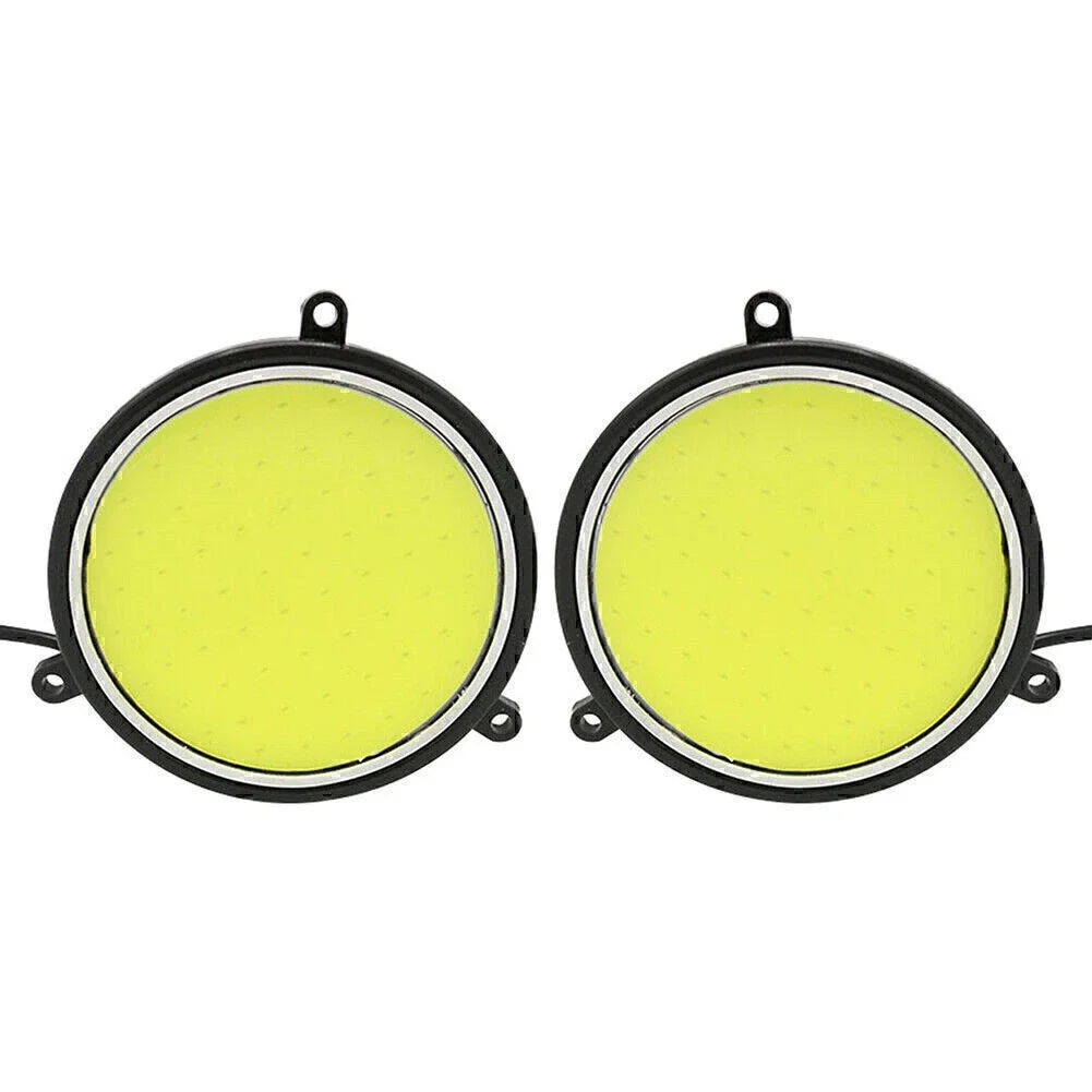 Round COB White LED Daytime Running Lights for Car DRL Lamp