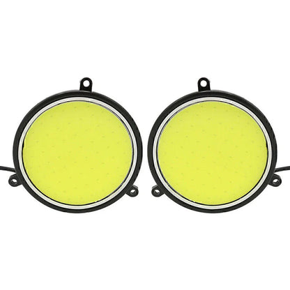 Round COB White LED Daytime Running Lights for Car DRL Lamp