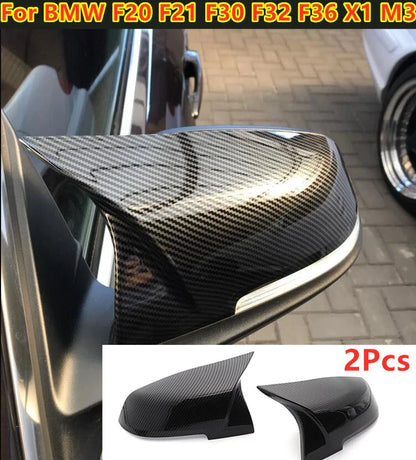 2Pcs Carbon Fiber Rear Side Mirror Cover Caps for BMW F20 F21 F30 F32 F36 X1 M3