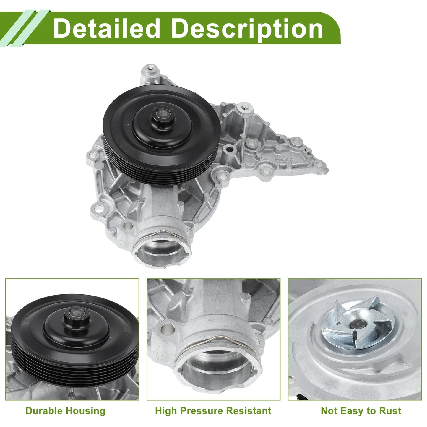 Engine Water Pump for Mercedes-Benz C-Class (2005–2014) No. 2722000901